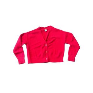 a new day cardigan crop cropped V neck Red Small
